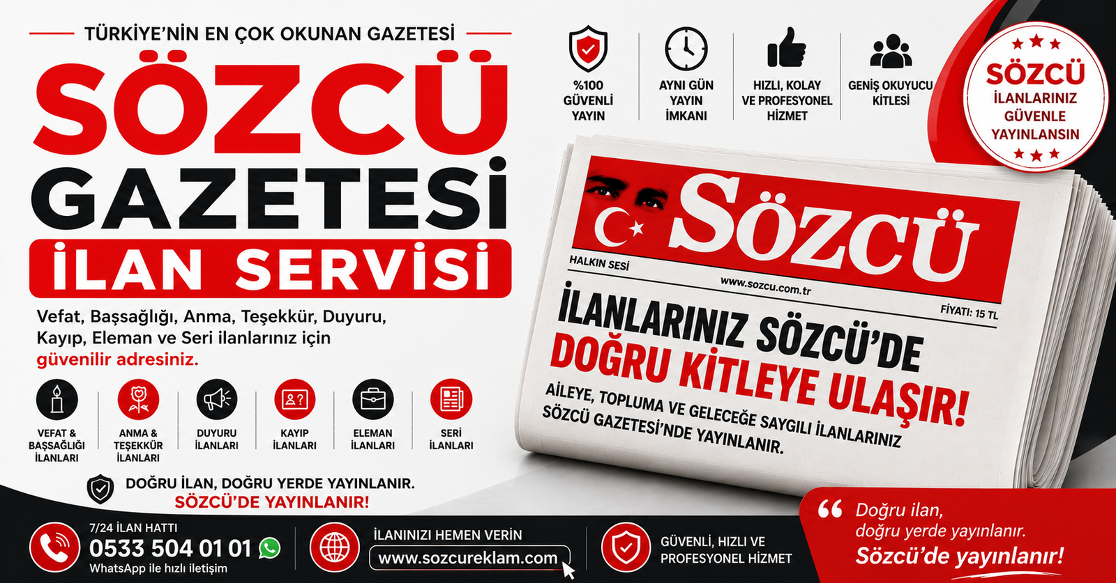 Sözcü Gazetesi İlan Servisi